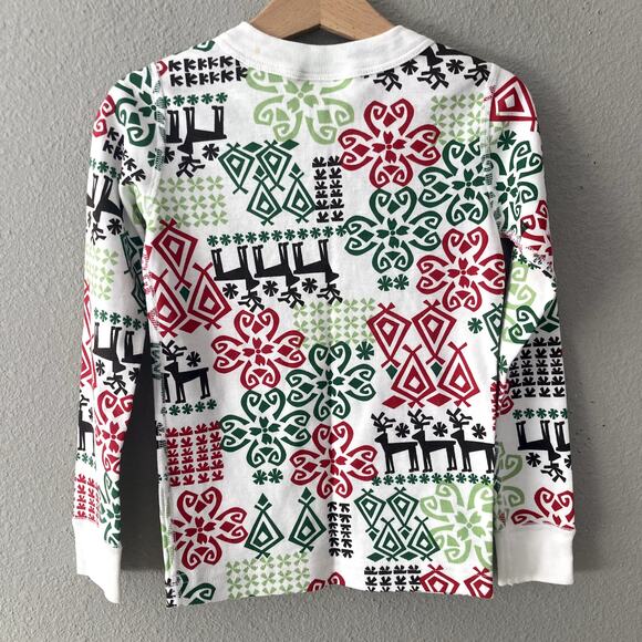 Hanna Andersson Holiday Reindeer Long John Pajamas - 5 or 110 - Picture 3 of 11